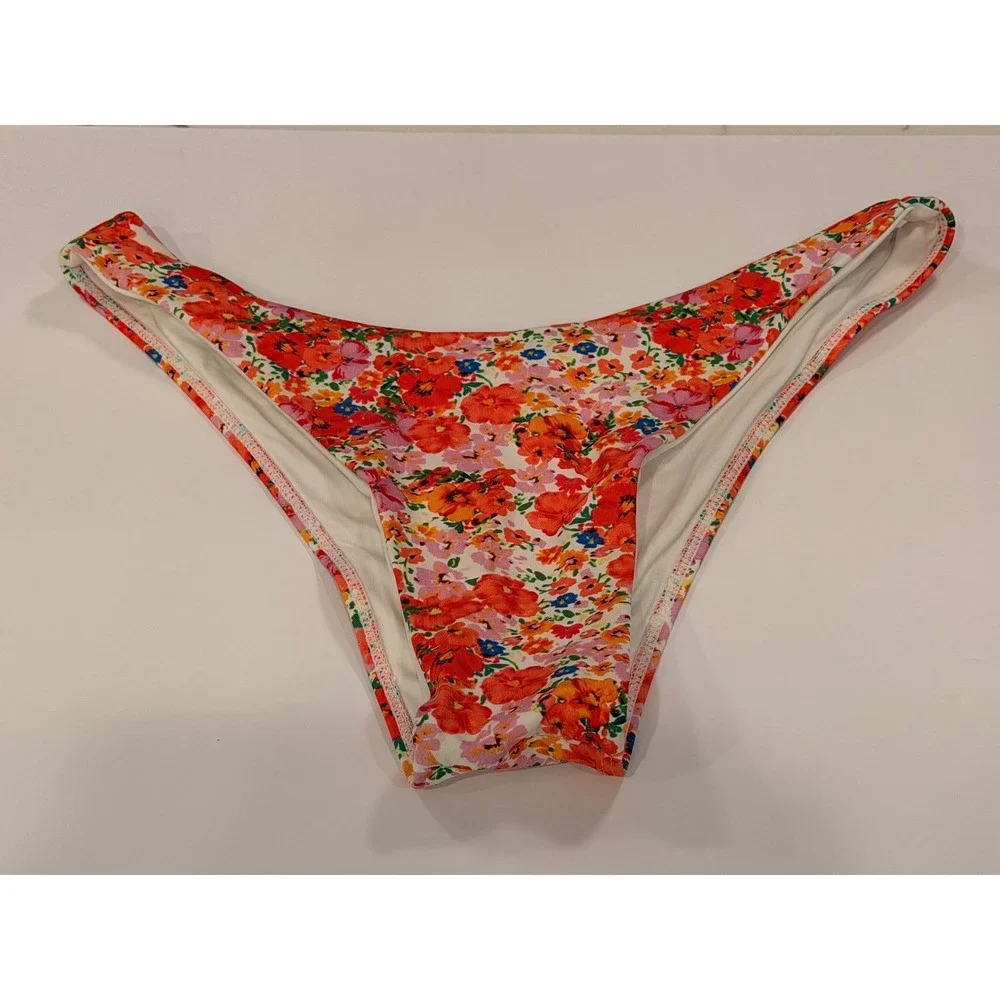 Monday Swimwear Floral Bikini Set M Top L Bottom Underwire NWOT